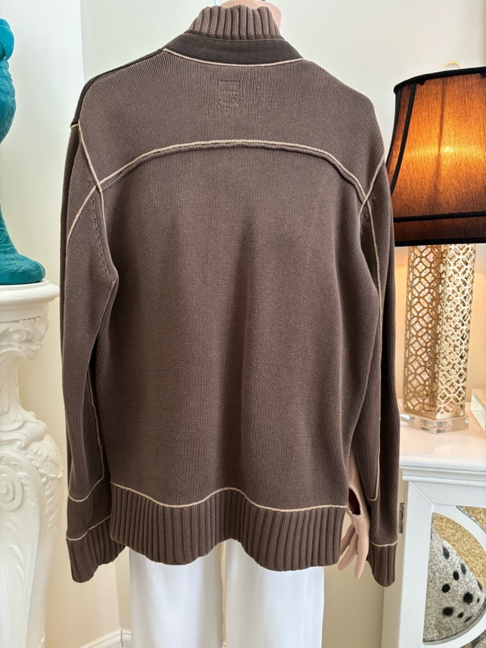 Men's Brown Zip-Up Sweater Jacket - Unbranded - Picture 6 of 13